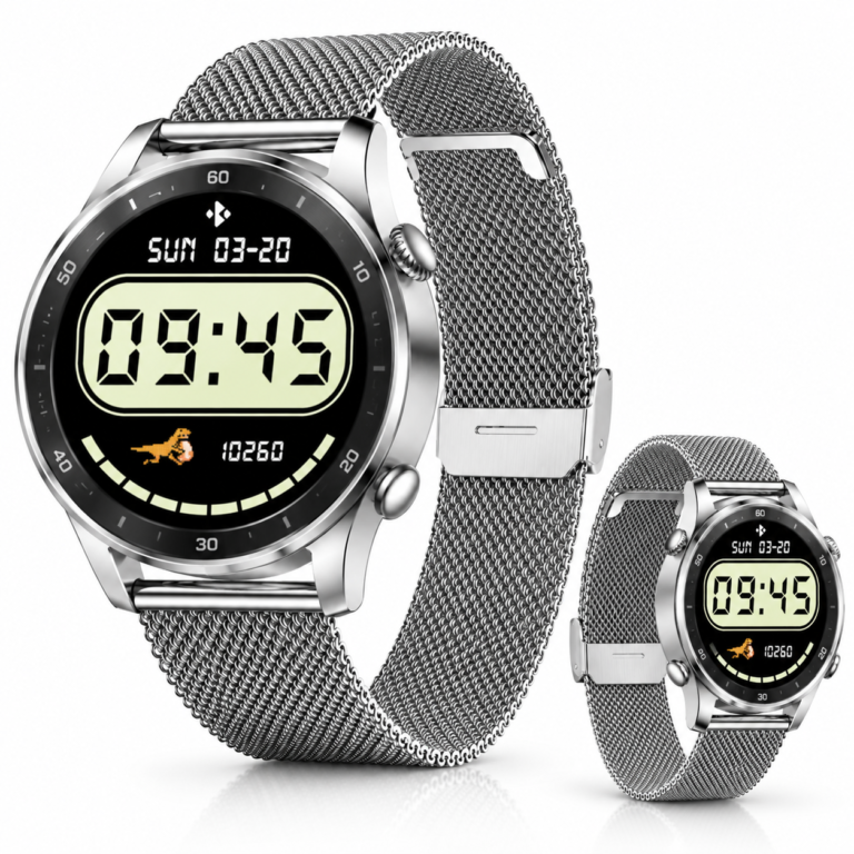 Ceas Smartwatch AK32 Silver, Bluetooth, Impermeabil