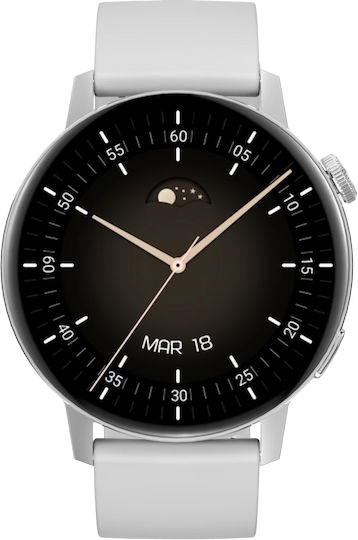 Ceas Smartwatch DT3 Mini Grey, 2 Curele, Argintiu - imagine 4