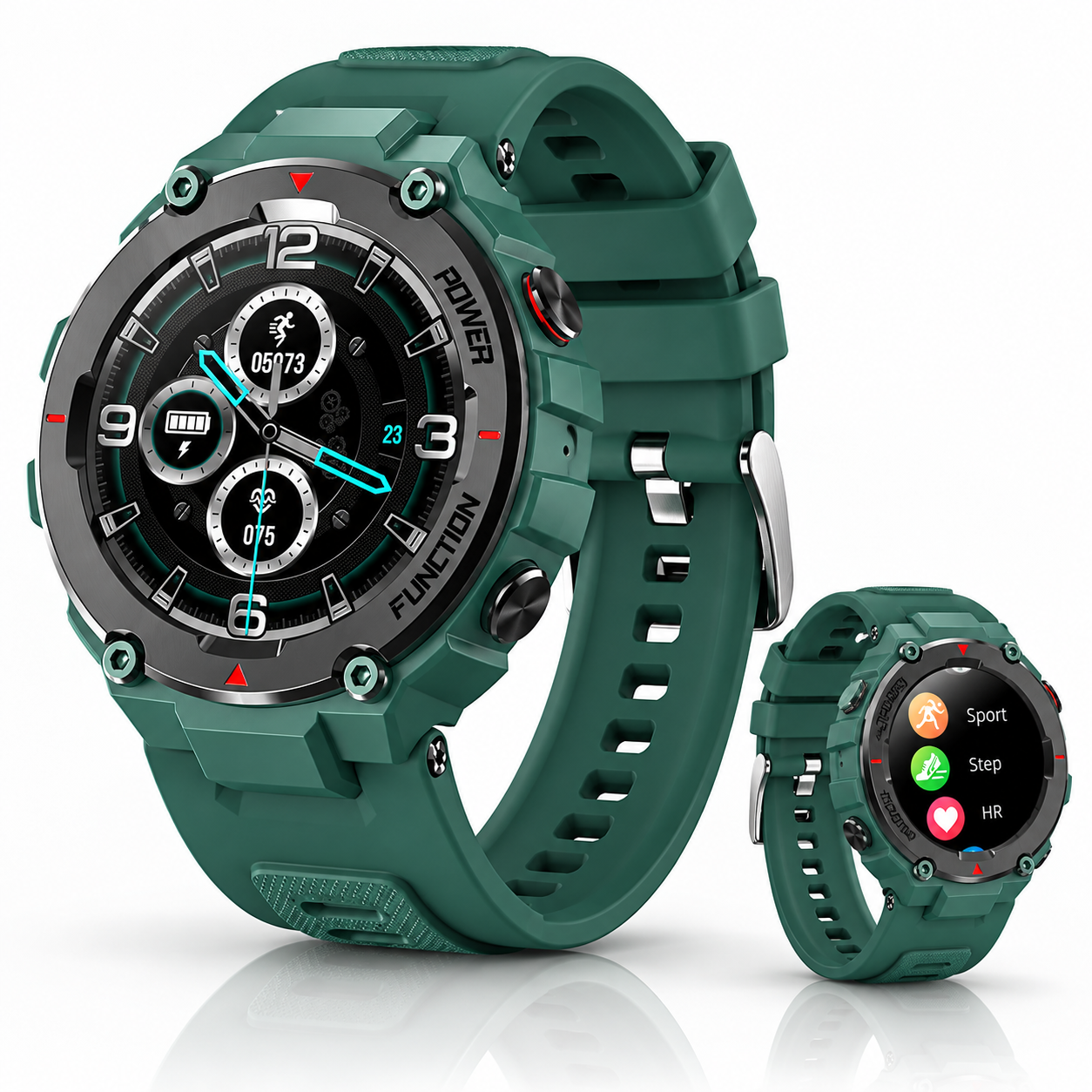 Smartwatch F26 Green, Bluetooth, Impermeabil Sport