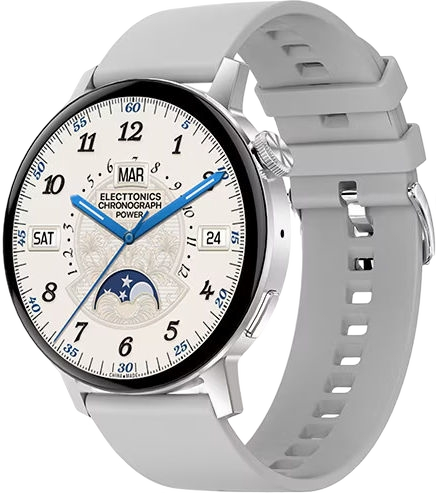 Ceas Smartwatch DT3 Mini Grey, 2 Curele, Argintiu - imagine 5